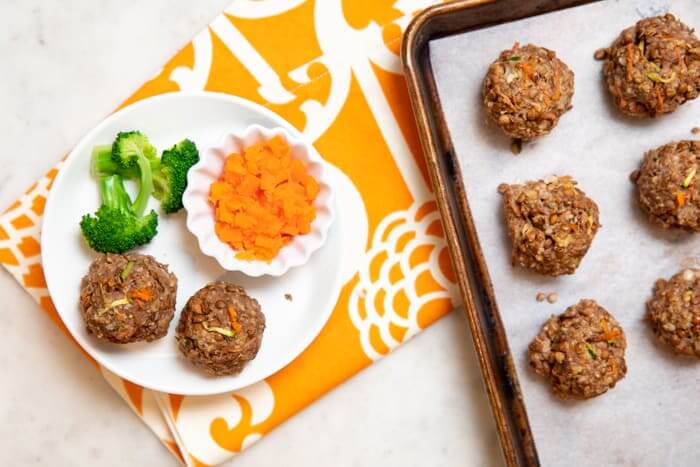homemade turkey lentil meatballs on a plate