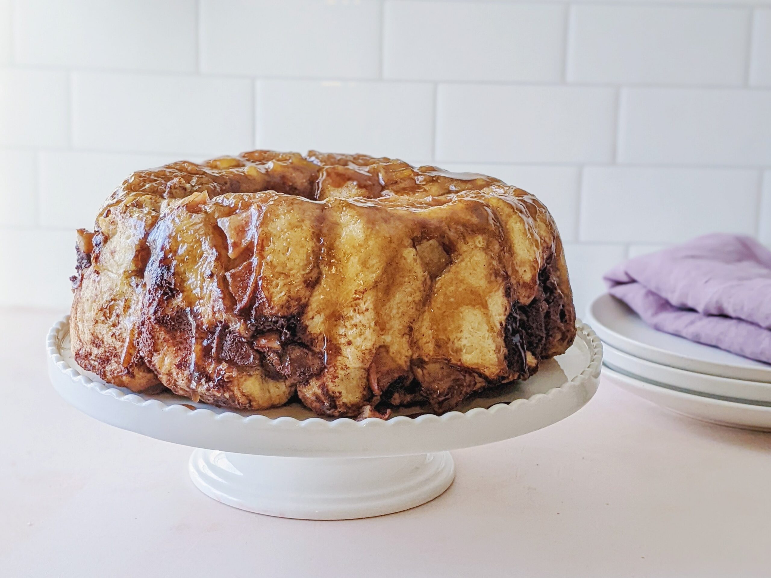 brunch recipes close up of a bundt cinnamon bun pull-apart recipe