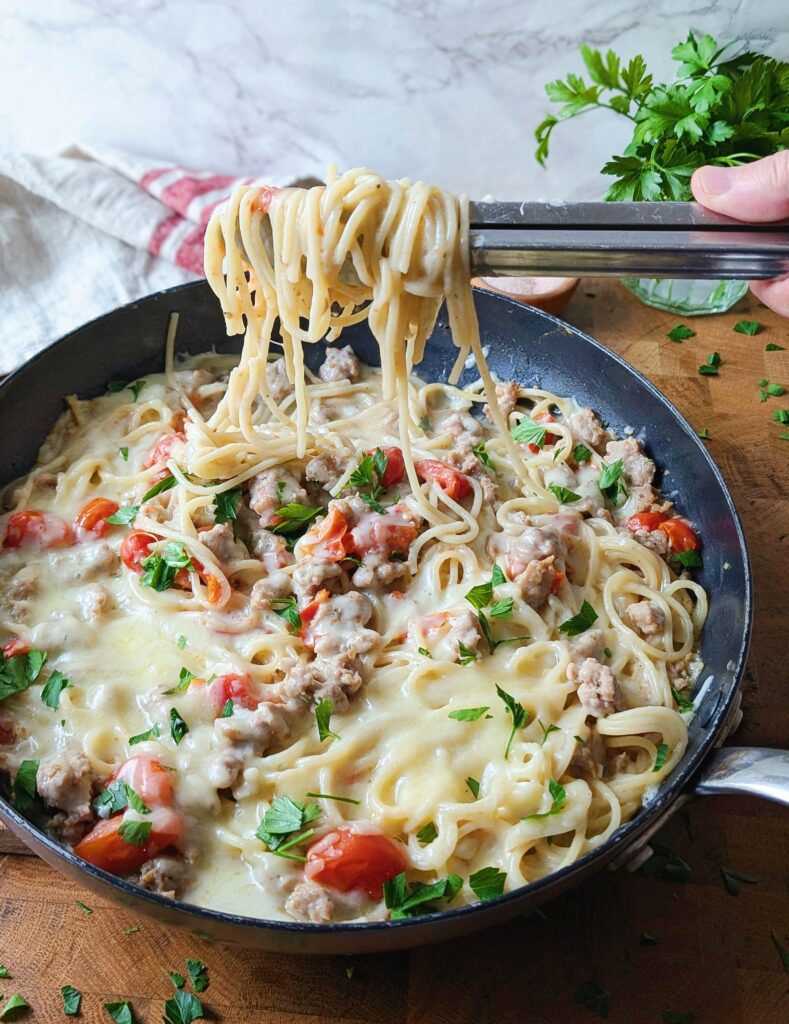 cheesy skillet pasta