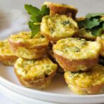 close up of frittata puffs on a plate
