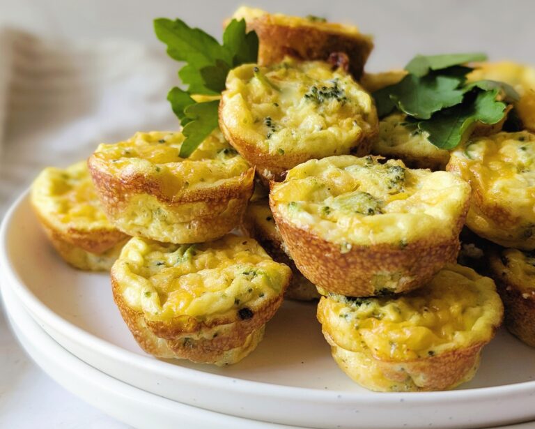 close up of frittata puffs on a plate