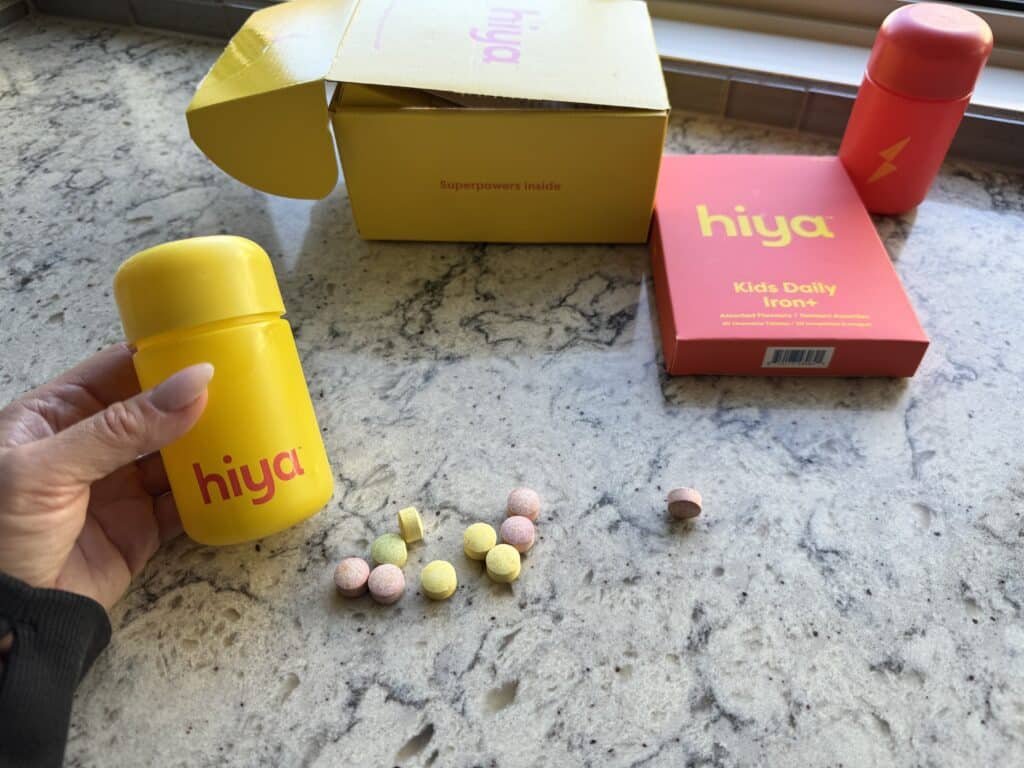 side view of Hiya chewable vitamins for kids