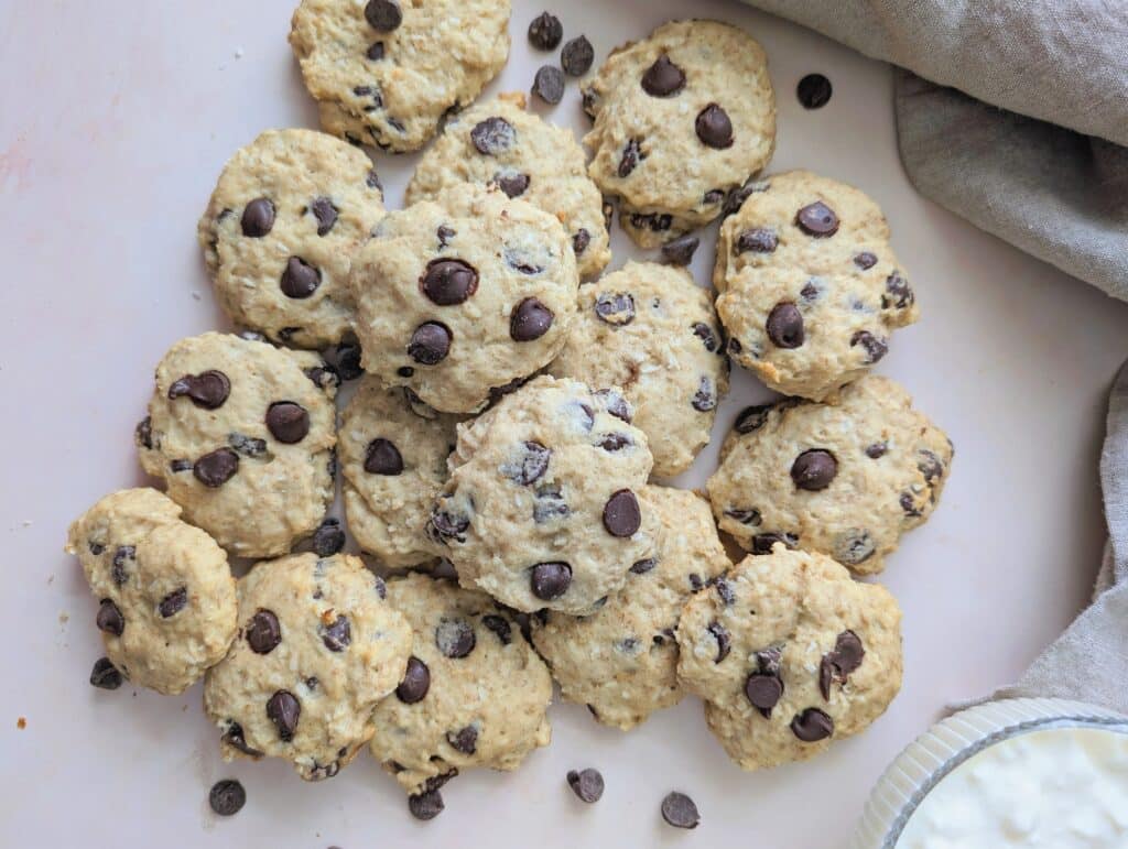close up top down view of a pile of cookies