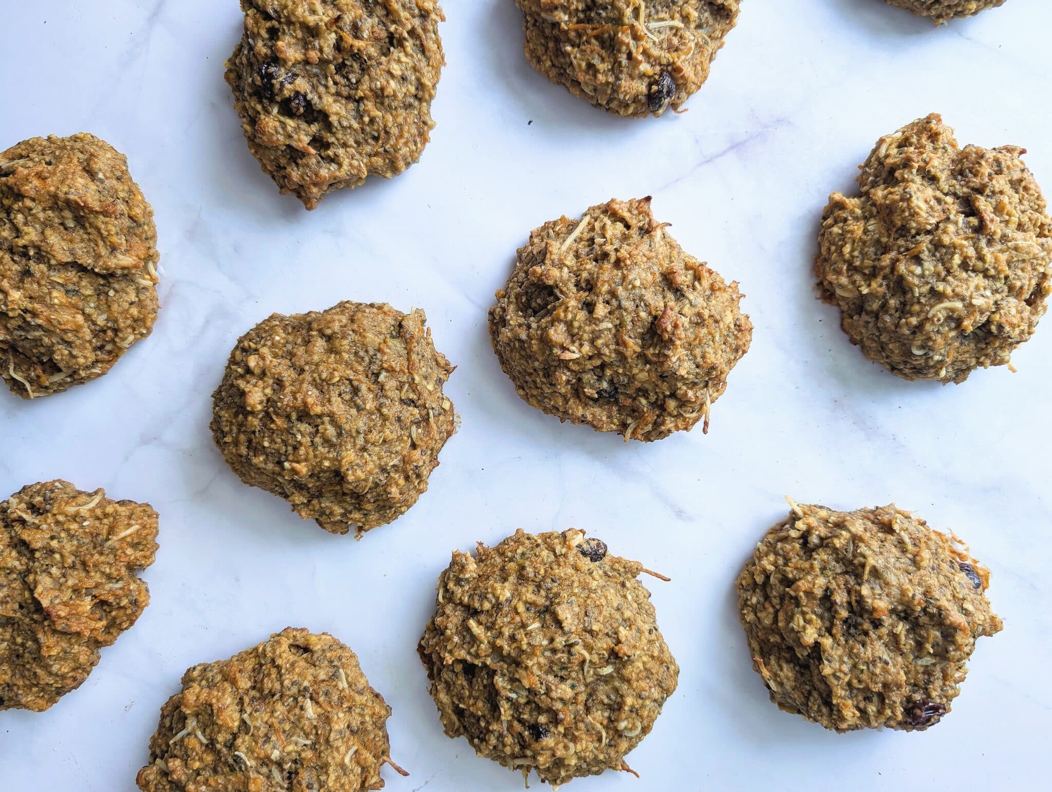 top down view of carrot cake breakfast cookies