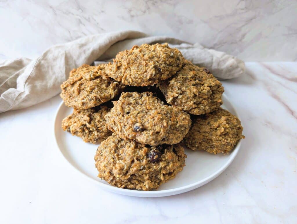 carrot cake cookies on a plate