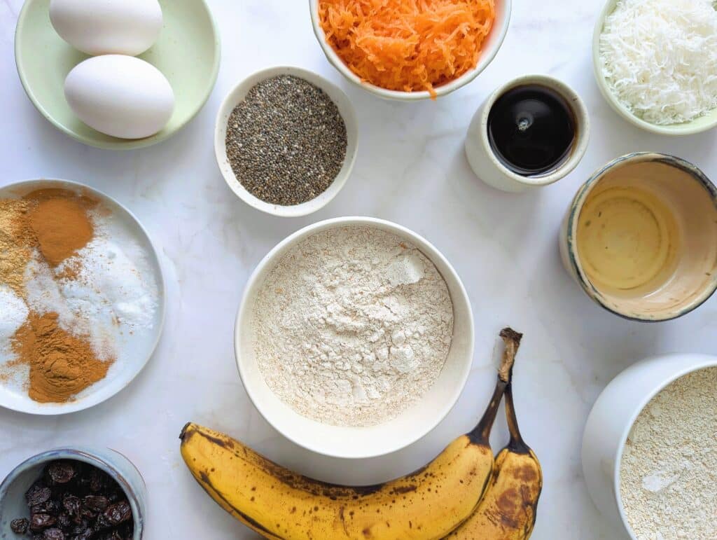 top down ingredients to make carrot cake cookies